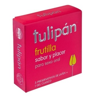 PRESERVATIVOS TULIPAN FRUTILLA
